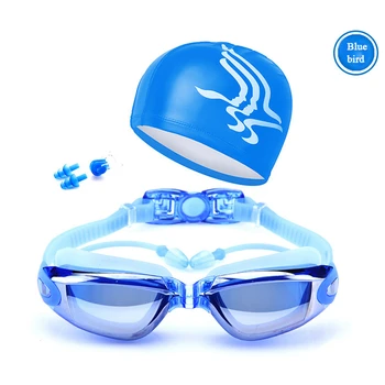 Anti-uv Plavalna Očala Nastavite Nepremočljiva Plavalna Očala z Slušalka Plavati Skp Anti-fog Potapljanje Očala Deskanje Očala