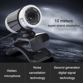 BASIX Webcam 640*480 Kamera Web Cam, 360-Stopinjski Webcam, USB MIKROFON z zaponko za Prenosni računalnik Namizni Računalnik Pribor