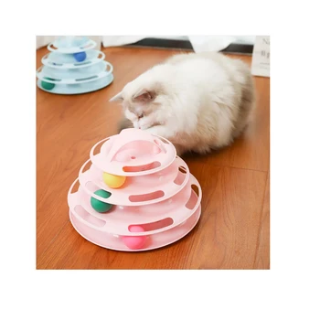 Tri Ravni Hišnih Mačk Igrače Stolp Skladbe Disk Mačka Inteligence Zabaviščni Trojno Plačilo Slediti Mačka Igrače Žogo Usposabljanje Zabaviščni Ploščo