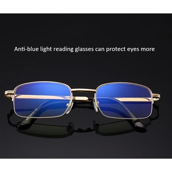 2019 Nove Ženske Moški Očala Kovinski Okvir, Zložljiv Anti-Modra svetloba Leče Obravnavi Očala Z Očali Primeru +1.0 1.5 2 2.5 3 3.5 4