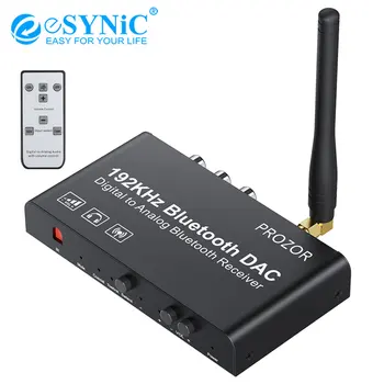 ESYNiC Bluetooth 192kHz DAC Pretvornik Koaksialni Optični, da Analogni Stereo L/R RCA 3.5 mm Audio Digitalno Analogni Pretvornik za PC TV