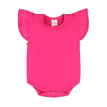 0-2Year Novorojenčka Ruffles Baby Bodysuit Fant Dekle Bombaž Romper Candy barve Obleke Roupas de bebe