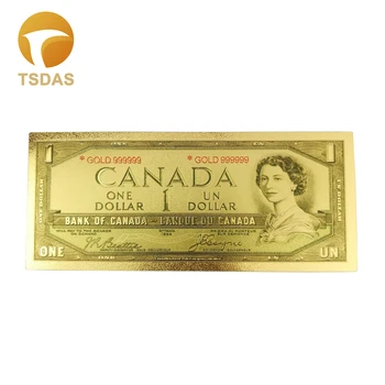 100 kozarcev/veliko Barve, Kanada Bankovci 1 Dolar Zlato, Bankovci, 24k pozlačeni Za Zbiranje