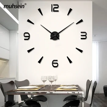 Muhsein 2020 Moderne Stenske Ure 3D Število Velikih Velikosti Ura Izklop Quartz uro Doma Dekor DIY Stenske nalepke Ura Brezplačna Dostava