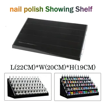5 Stopnje Acrylic Nail Polish Rack Kozmetika Organizator Zaslon Polici Stojijo črna