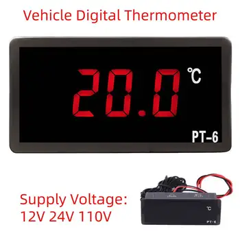 DC 12V/ 24V/ 110V Test LED Digitalni Merilnik Temperature Prikaz Termometer Akvarij z NTC Senzor Sonda PT-6 -50~110C