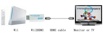 Nov Adapter ConverterFor Wii, da HDMI Adapter Pretvornik Podporo 720P1080P 3.5 mm Audio Za HDTV Wii2HDMI
