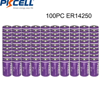 100 kozarcev/veliko PKCELL ER14250 Litijeva Baterija 3,6 V 1/2AA 14250 1200mAh Li-SCLO2 Niso napolnjene Baterije za Električne energije/Vode/Plin