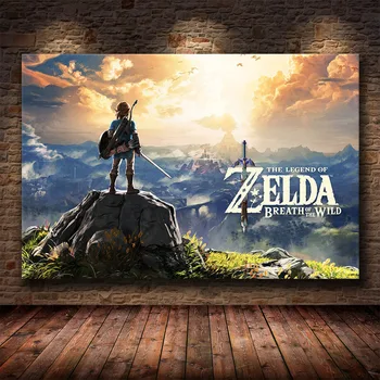 Igra Plakat Dekoracijo Slikarstva Legend of Zelda: Dih naravi na HD Platno Platno, Slikarstvo, Umetnost Plakata