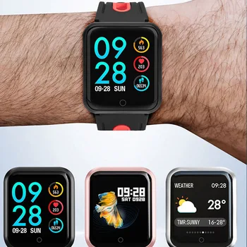 P68 Pametno gledati band IP68 vodotesen smartwatch Dinamično srčni utrip, krvni tlak zaslon za iPhone, Android, Šport za Zdravje gledati