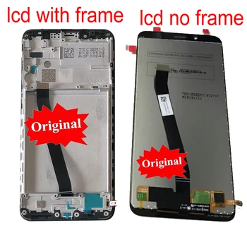 Original Najboljših Delovnih Stekla, Senzor Za Xiaomi Redmi 7A LCD-Zaslon 10 točk, občutljiv na Dotik Zaslon Računalnike Skupščine + Okvir Black