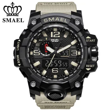 SMAEL blagovne Znamke Moda Pazi Moški LED Priložnostne Šport Vojaške Ure Šok Odporne Moške Quartz Digitalna Watch relogio masculino