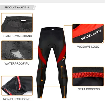 WOSAWE Reflektivni Windproof Kolesarjenje Oblačila Mountain Bike Jopiči Tesen Hlače Komplet Obleko, moško Kolo Vrh Jersey Spodnji Set