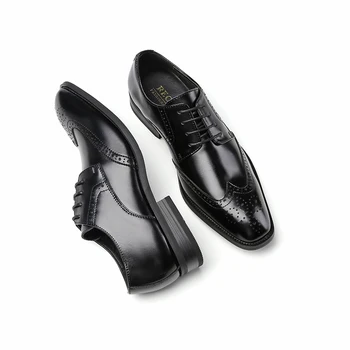 Misalwa 2021 Brogue Oxford Obrtniški Moški Pravega Usnja Formalno Čevlji Črni Burgundija Stilsko Obleko, Čevlji Za Moške Dropshippig