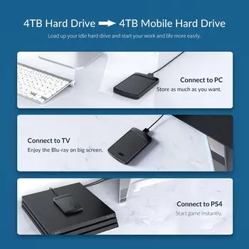 ORICO Ohišje HDD 2.5 SATA na USB 3.0 Adapter za Trdi Disk, Ohišje za SSD Disk HDD Polje HD Orodje Brezplačno 4TB Zunanji HDD Primeru