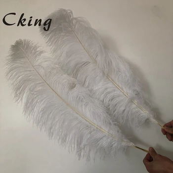 30 kos Velike pole nesreča pero belo perje 40-75 cm 16-30inches artware plume handwork svate centerpieces odlikovanja