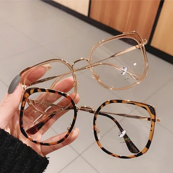 2021 Nov Modni Veliki Kvadratni Anti-modra Očala Okvir Ženske Letnik Optični Računalnik Očala Moških Očala Oculos Feminino