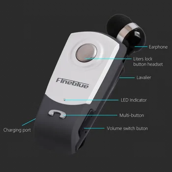 Fineblue F960 Mini Brezžična Bluetooth vratu posnetek teleskopsko vrsto poslovnih Slušalke Vibriranje Obrabe Stereo Šport slušalke MIKROFON