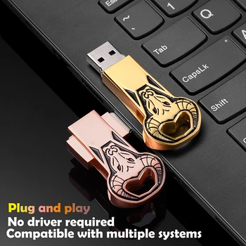 Pendrive 32 GB Goud / Rose Zlata Bika Glavo USB Flash Disk 4GB 8GB 16GB pen drive Gepersonaliseerde Pen Drive 64gb (brez logotipa)