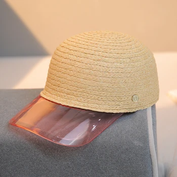 2019 Ročno slame sun pokrivalo ženske skp mozaik prozorno pvc moda Konjeniški skp moški ženske prosti čas za zaščito pred soncem ščitniki klobuk
