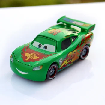 Disney Pixar Cars 2 Zelena Limited Edition No. 95 Strela Mcqueen 1:55 Obsega Diecast Kovinski Avto Otroke, Igrače, Avto,