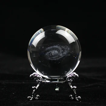 Brezplačna Dostava Čarobno 3D Galaxy znotraj 6 CM Kristalno Kroglo s Stojalom Figurice Miniature Sfero, Dom Dekoracija dodatna Oprema