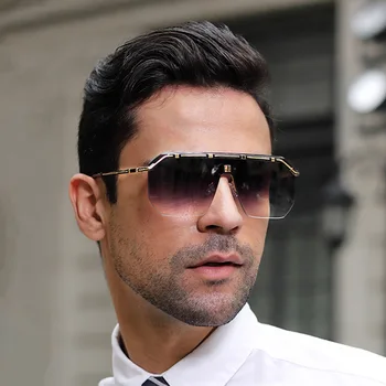 Novi 2021 moških euramerican moda ulica snap sončna očala UV400 kovinski obrezovanje polje brez okvirjev za sončna očala