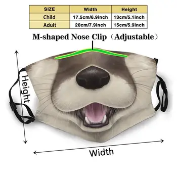 Vidra Obraz 3d Tiskanja za Večkratno uporabo Usta Masko Stroj Filter Proti Prahu Masko Vidra Lutra Živali Masko Anthro