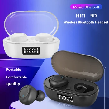 TWS Brezžične Slušalke Bluetooth 5.0 Slušalke IPX7 Nepremočljiva Čepkov LED Zaslon HD Stereo vgrajeni Mikrofon Za Xiaomi IPhone