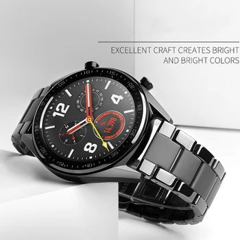 Keramični 22 mm watch band za Samsung Galaxy watch 46mm 3 45mm band Prestavi S3 Meje zapestnica zapestje pas Huawei watch GT 2 trak