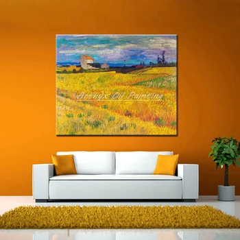 Ročno Izdelani Razmnoževanje Pšenice Področju Vincent Van Gogh Znanih Oljna slika Na Platnu Wall Art PicutresFor Dnevni Sobi Doma Dekor