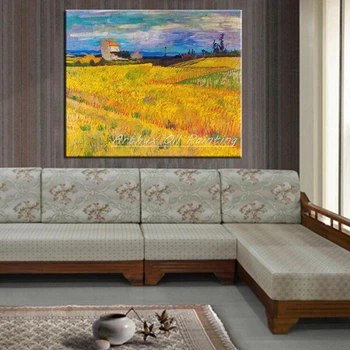Ročno Izdelani Razmnoževanje Pšenice Področju Vincent Van Gogh Znanih Oljna slika Na Platnu Wall Art PicutresFor Dnevni Sobi Doma Dekor