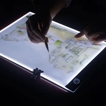 A5, Ultra-tanek LED Digitalni Tablet Grafični Sledenje Kopijo Odbor Slikarstvo Pisni obliki 3-Raven možnost zatemnitve z Micro USB Kabel Visoke Kakovosti