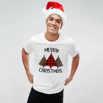 T Srajce Kariran Vesel Božič majice Casual Moški Xmas Tree Tovornjak Tshirts Moda Harajuku Počitnice Zimske Tshirt Oblačila