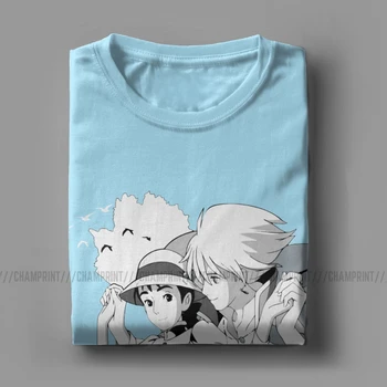 Moške Majice Howl In Sophie Howl ' s Moving Castle Novost Bombaž Tees Ghibli Miyazaki Anime T Shirt Posadke Vratu Oblačila Ideja za Darilo