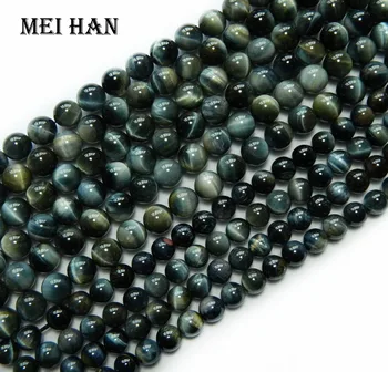 Meihan Brezplačna dostava 6-6.5 mm (2strands/set) naravne Hawk eye kamen nemoteno krog kroglice za zapestnico, zaradi česar DIY design