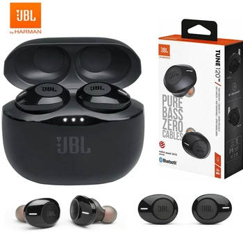 Prvotne JBL T120TWS Res Brezžične Bluetooth Slušalke TUNE 120 TWS Stereo Čepkov Bas Zvok Slušalke Slušalke z Mikrofonom
