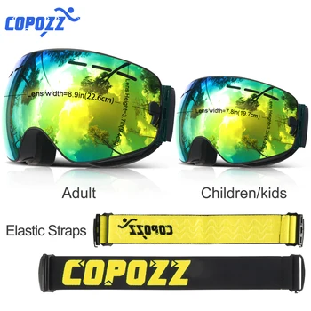 COPOZZ Staršev Otrok Smučarska Očala 2 Pack Set Snowboard Anti meglo Smučanje Očala UV400 za Famliy Moški Ženske Otroci Šport Snow Očala