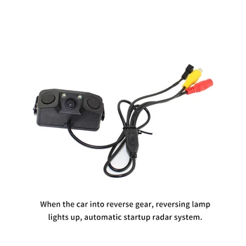 3 v 1 avto Rearview Kamera + 2 Senzorji Parkirni prostor Povratne Radar Zvočni Alarmni sistem za Varnostno kopiranje HD LED Kamera & Radarske