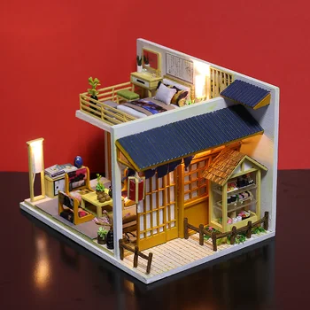 Nove Lutke komplet z pohištva Japonski Lesena Lutka hiša Miniaturne Igrače Nastavljena Lutka Hiša Igrače za Otroke, Otroci Igrače