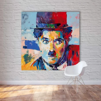 AAVV Sodobno Abstraktno Sliko Platno Umetnosti Chaplin Pop Art Stenske Slike Za Dnevni Sobi Doma Dekor Slikarstvo Brez Okvirja
