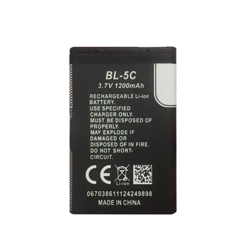 2pcs BL-5C BL5C BL 5C Zamenjava Li-ion Baterijo Telefona, 1200mAh Baterij Nokia 1112 1208 1600 2610 2600 n70 n71