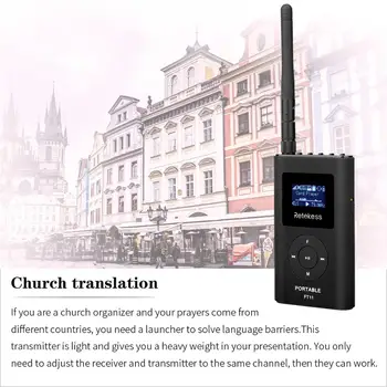 RETEKESS FT11 0,3 W Brezžični FM Oddajnik Oddaja MP3 Prenosni za Cerkev Avto Srečanje Podpira TF Kartice AUX Vhod