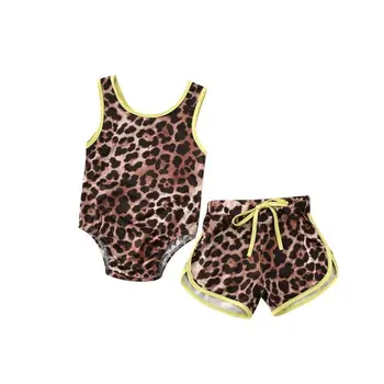 Najnovejši Prispetju Poletje Malčka Otroci Baby Dekleta Fantje Leopard Kopalke Bikini Komplet Za Malčke Otroci Kopalke, Kopalke Plažo