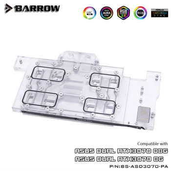 Barrow LRC2.0 polno zajetje GPU Vode Blok za ASUS DVOJNO 3070 Aurora,5V ARGB GPU Hladilnik, BS-ASD3070-PA
