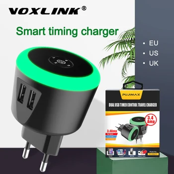 VOXLINK Polnilnik USB 5V2.4A LED Časovnik za Nadzor Pametne potovalni polnilnik induktivno Polnjenje Za iPhone xs Samsung Xiaomi Mobilni Polnilnik