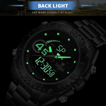 9054 Moške Ure Moda Šport Super Kul Quartz LED Digitalni Watch 30 M Nepremočljiva ročno uro moško Uro Relogio Masculino darilo
