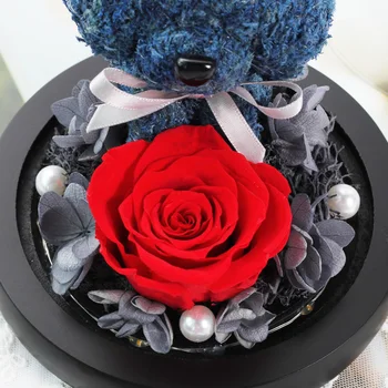 Lepota in Zver Rdeče Rose medvedek Rose Cvet Dom Dekoracija Poroka, Rojstni dan Božična Darila Ženske Valentines Darilo