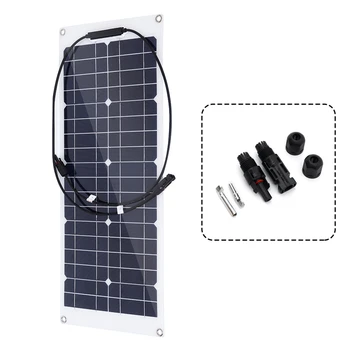 60 W Semi-prilagodljiv Solarni Panel 18V Monokristalne Sončne Celice DIY Modul Kabel Zunanji Priključek za Polnilnik Nepremočljiva