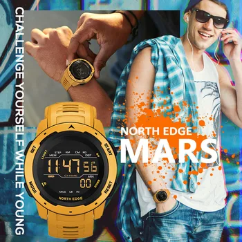 SEVERNI ROB Mars Moških Pametno Gledati Moške Športne Ure Dvojni Čas Pedometer Budilka Nepremočljiva 50M Digitalni Watch Vojaške Ure